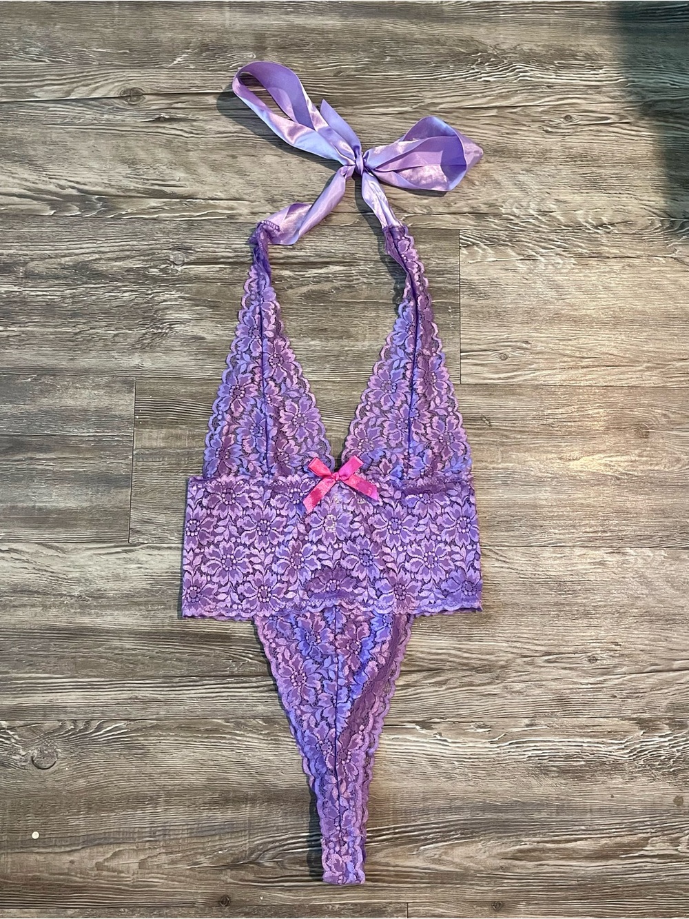 Dream Girl : Lavender Lace Halter Teddy Lingerie!!